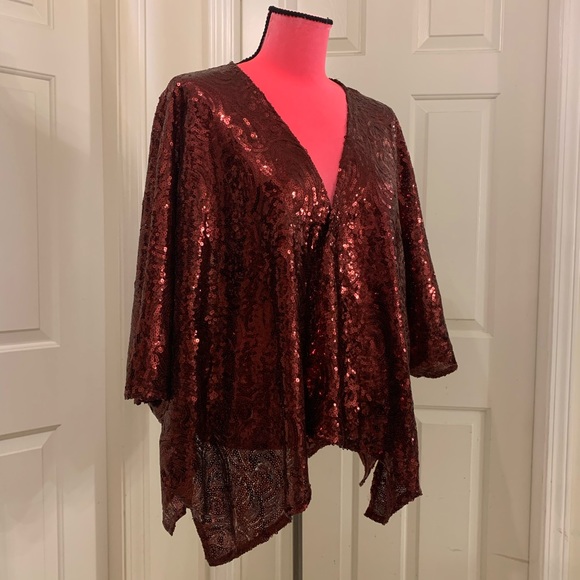 New Seductions sequined cardigan jacket/wrap/top - Picture 1 of 9